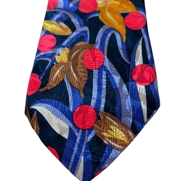Take 6 by Kashani Silk Tie Made in italy multicolor Floral Polka Dots 3.5” Wide - Picture 3 of 8